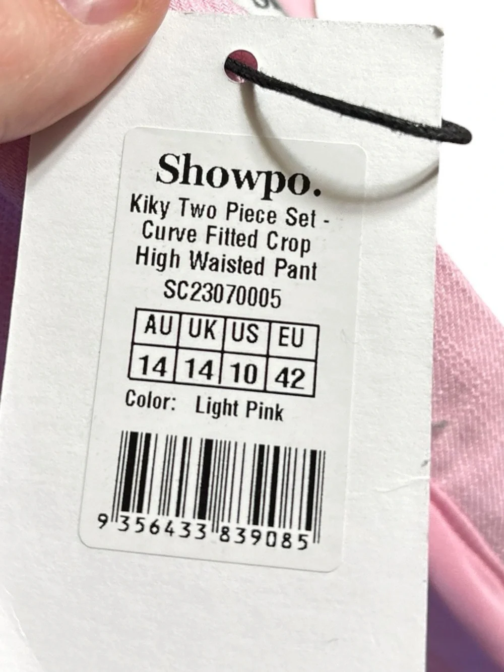 Showpo. Kiky Light Pink Fitted Cropped Tank Bralette Zips US 10 NWT TOP ONLY